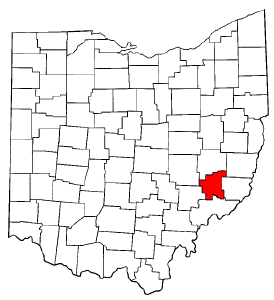 Ohio Map showing Noble County