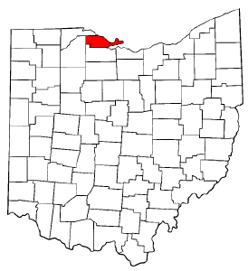 Ohio Map showing Ottawa County
