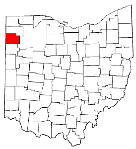 Ohio Map showing Paulding County