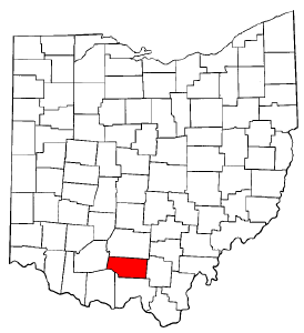 Ohio Map showing Pike County