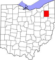Ohio Map showing Portage County
