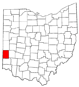 Ohio Map showing Preble County