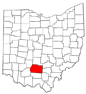 Ohio Map showing Ross County