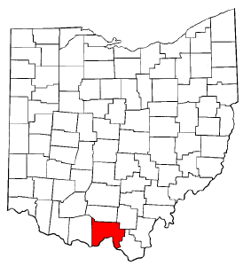 Ohio Map showing Scioto County