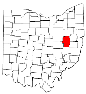 Ohio Map showing Tuscarawas County