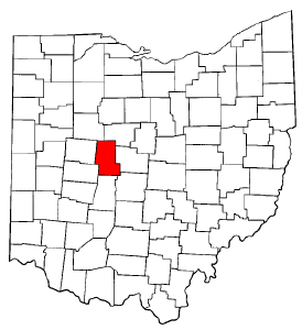 Ohio Map showing Union County