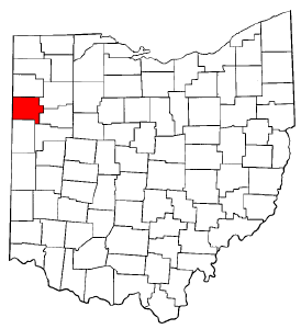 Ohio Map showing Van Wert County