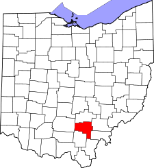 Ohio Map showing Vinton County