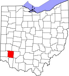Ohio Map showing Warren County