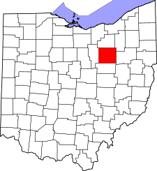 Ohio Map showing Wayne County