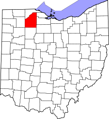 Ohio Map showing Wood County