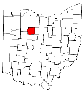 Ohio Map showing Wyandot County