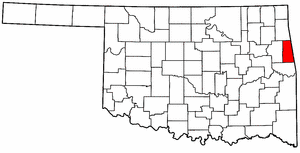 OKLAHOMA Map showing Adair County