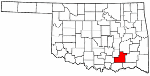 OKLAHOMA Map showing Atoka County