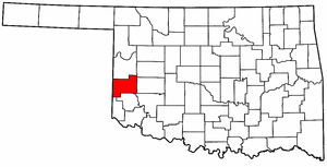 OKLAHOMA Map showing Beckham County