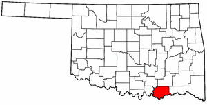 OKLAHOMA Map showing Bryan County