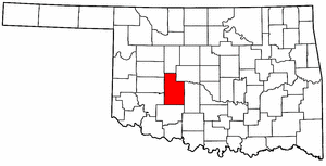 OKLAHOMA Map showing Caddo County