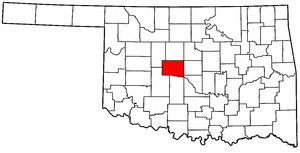 OKLAHOMA Map showing Canadian County