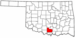 OKLAHOMA Map showing Carter County