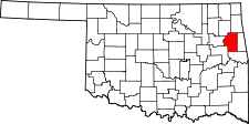 OKLAHOMA Map showing Cherokee County