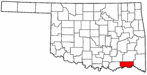 OKLAHOMA Map showing Choctaw County