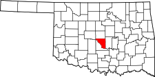 OKLAHOMA Map showing Cleveland County