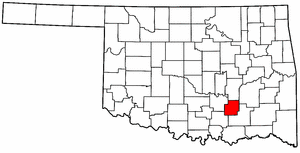 OKLAHOMA Map showing Coal County