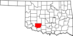 OKLAHOMA Map showing Comanche County
