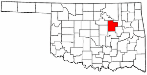 OKLAHOMA Map showing Creek County