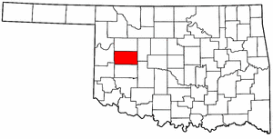 OKLAHOMA Map showing Custer County