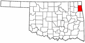 OKLAHOMA Map showing Delaware County