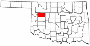 OKLAHOMA Map showing Dewey County
