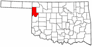 OKLAHOMA Map showing Ellis County