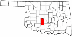 OKLAHOMA Map showing Grady County