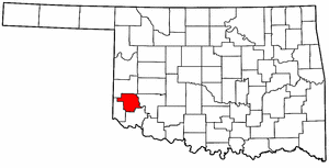 OKLAHOMA Map showing Greer County