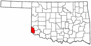 OKLAHOMA Map showing Harmon County