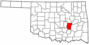 OKLAHOMA Map showing Hughes County