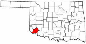 OKLAHOMA Map showing Jackson County