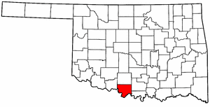 OKLAHOMA Map showing Jefferson County