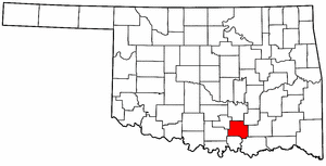 OKLAHOMA Map showing Johnston County