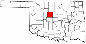OKLAHOMA Map showing Kingfisher County