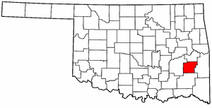 OKLAHOMA Map showing Latimer County