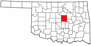 OKLAHOMA Map showing Lincoln County