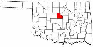 OKLAHOMA Map showing Logan County