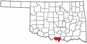 OKLAHOMA Map showing Love County