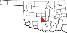 OKLAHOMA Map showing McClain County