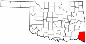 OKLAHOMA Map showing McCurtain County