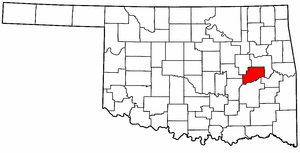 OKLAHOMA Map showing McIntosh County