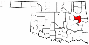 OKLAHOMA Map showing Muskogee County