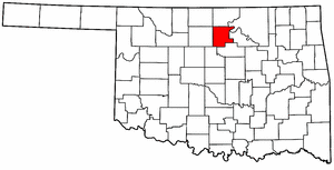 OKLAHOMA Map showing Noble County